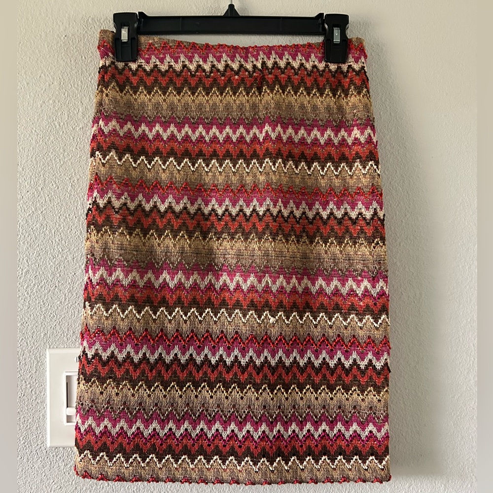 Printed midi pencil skirt